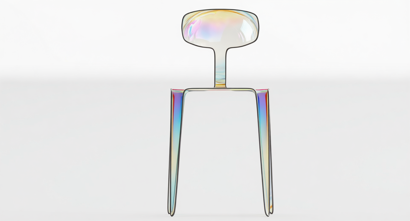 Bulle — render irisé face
