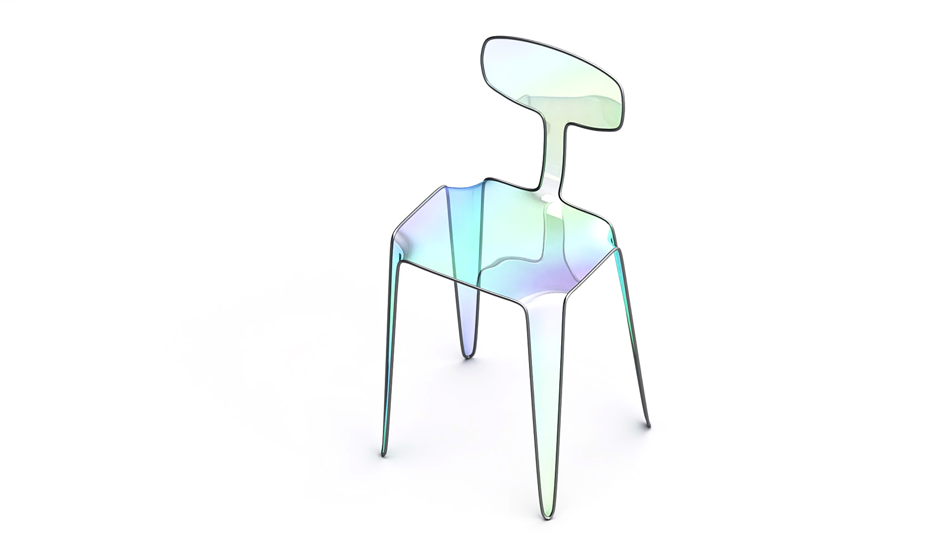 Bulle — render irisé 3/4