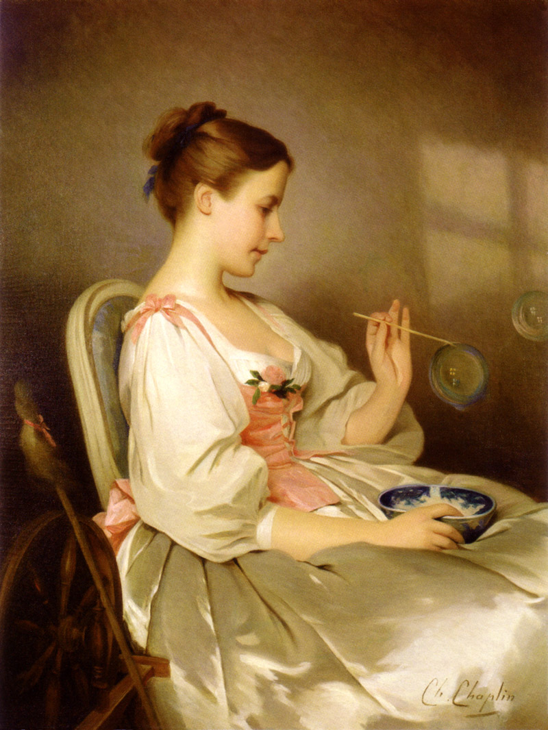 Charles Joshua Chaplin — Jeune fille aux bulles de savon, milieu XIXe